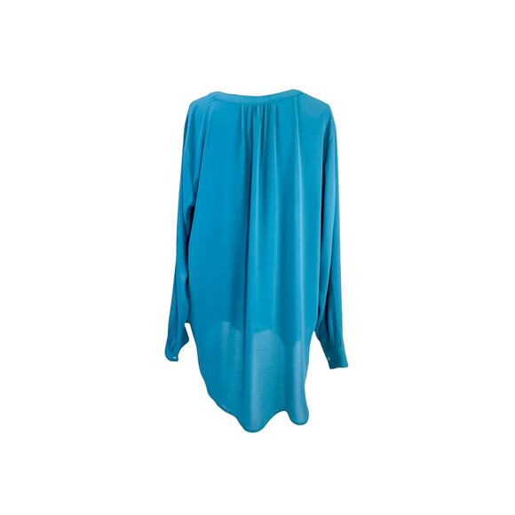 LOFT V-Neck Long Sleeve Blouse in Teal Blue - Women's Size XL - Picture 5 of 5